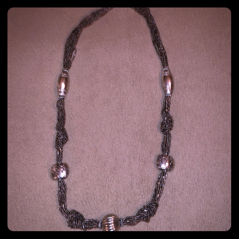 Gunmetal Silver Statement Necklace